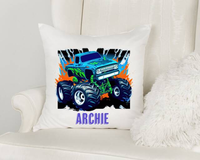 Personalised Truck Cushions - Car Cushion Gift For Him Children's Birthday