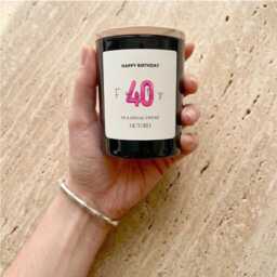 Personalised 40Th Birthday Candle For Her, Custom Milestone Gift Best Friend - thumbnail 3