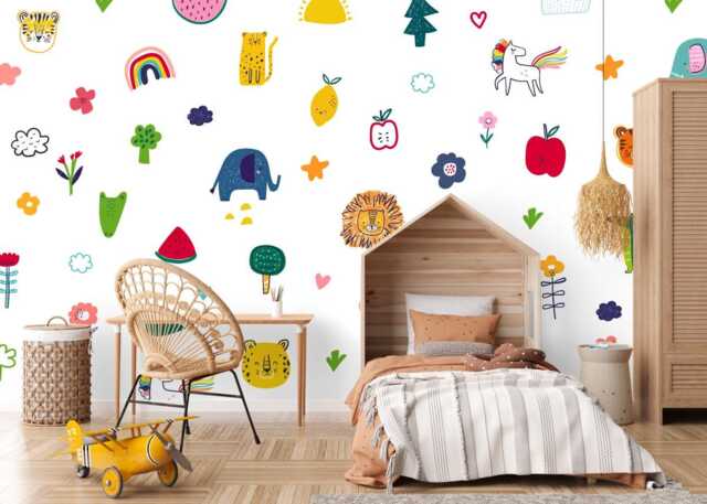 Jungle Animal Wall Decals Colorful Safari Nursery Stickers - image 1