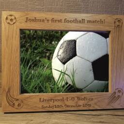 Football Soccer Personalised Engraved Wooden Photo Frame Any Text Birthday Gift Champion 5 X 7 Memory Keepsake - thumbnail 2