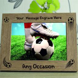 Football Soccer Personalised Engraved Wooden Photo Frame Any Text Birthday Gift Champion 5 X 7 Memory Keepsake - thumbnail 3