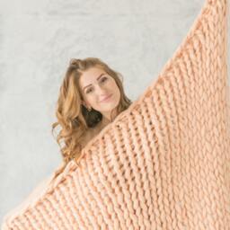Chunky Blanket Throw Lap Gift For Her Giant Afghan Wool Knitting Home Christmas Almond - thumbnail 2