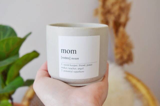 Mom Gift, Gift For Mom, Mother Definition, Concrete Planter, Customizable Personalized Gift Mom, Plant Pot, Mom Definition - image 1