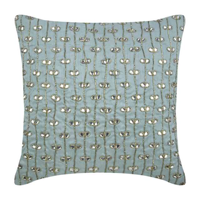 "Designer Floral, Crystals Light Blue Bed Pillow Case 24""x24""/26""x26" - image 1