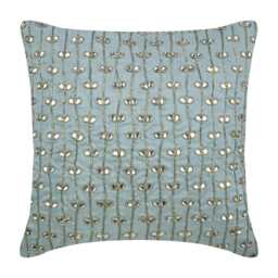 "Designer Floral, Crystals Light Blue Bed Pillow Case 24""x24""/26""x26" - thumbnail 1
