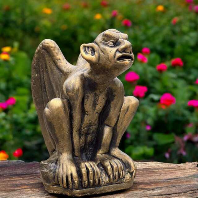 Concrete Gargoyle Statue Cement Figurine Outdoor Garden Guardian Sculpture Medieval Yard Ornament Fantasy Art Gift Decor - image 1