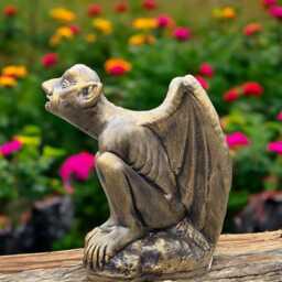 Concrete Gargoyle Statue Cement Figurine Outdoor Garden Guardian Sculpture Medieval Yard Ornament Fantasy Art Gift Decor - thumbnail 3