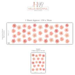 Pink Flower Wall Stickers, Floral Nursery Decals, Boho Girls Bedroom Decor, Peel & Stick Flowers, Decor - thumbnail 2