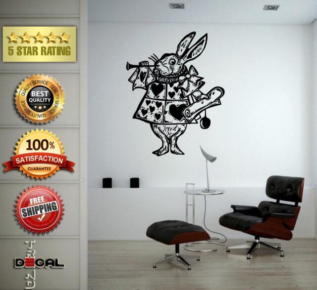 White Rabbit Wonderland Adventures Story Wall Window Sticker Decal Vinyl Silhouette Decor L1882 - image 1