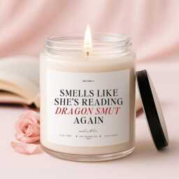 Reading Dragon Smut Again Candle-Smut Reader Gift, Fantasy Book Soy Wax Glass Candle, Bookish Decor, Dark Romance Candle - thumbnail 2
