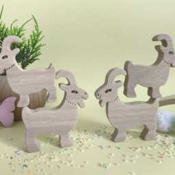 Wooden Balancing Goats Toy, Handmade Stacking Game For Toddlers, Waldorf Inspired Open Ended Play, Farm Animal Fine Motor Skills - thumbnail 3