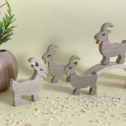 Wooden Balancing Goats Toy, Handmade Stacking Game For Toddlers, Waldorf Inspired Open Ended Play, Farm Animal Fine Motor Skills - thumbnail 2