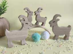 Wooden Balancing Goats Toy, Handmade Stacking Game For Toddlers, Waldorf Inspired Open Ended Play, Farm Animal Fine Motor Skills