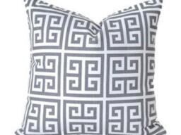 Greek Key Geometric- Towers Design - Gray/Ivory Decorative Designer Pillow Cover- Throws -Lumbars-Bolsters - thumbnail 1