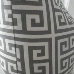 Greek Key Geometric- Towers Design - Gray/Ivory Decorative Designer Pillow Cover- Throws -Lumbars-Bolsters - thumbnail 2