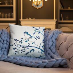Blue Bird Tree Branch Basic Pillow - thumbnail 3