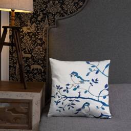 Blue Bird Tree Branch Basic Pillow - thumbnail 2