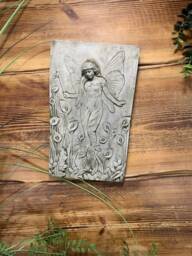 stone Garden Detailed Lily Fairy Angel Wall Hanging Plaque Ornament - thumbnail 1