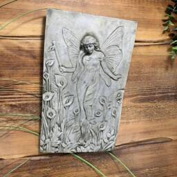stone Garden Detailed Lily Fairy Angel Wall Hanging Plaque Ornament - thumbnail 4