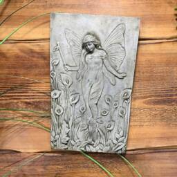 stone Garden Detailed Lily Fairy Angel Wall Hanging Plaque Ornament - thumbnail 2