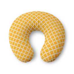 Yellow Lattice Pattern Nursing Pillow Cover - Geometric Baby Support - thumbnail 1