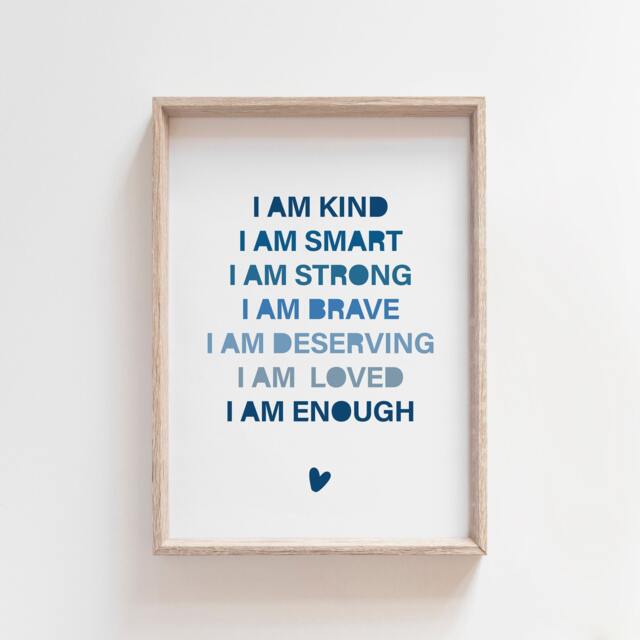 Boys Nursery Prints, Positive Affirmation Print, Bedroom Quotes Playroom Wall Art, Rainbow Art - image 1