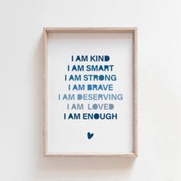 Boys Nursery Prints, Positive Affirmation Print, Bedroom Quotes Playroom Wall Art, Rainbow Art - thumbnail 1