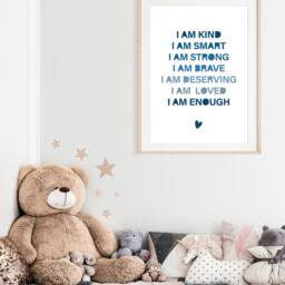 Boys Nursery Prints, Positive Affirmation Print, Bedroom Quotes Playroom Wall Art, Rainbow Art - thumbnail 3