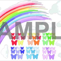 Pastel Personalised Watercolour Rainbow & Butterflies Wall Stickers Nursery Decor Decal - thumbnail 2