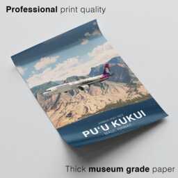 Hawaiian Airlines Airbus A321 Neo Poster - Pu'u Kukui Hawaii Aviation Art Print Civil Airliner Wall Pilot Office Decor - thumbnail 2