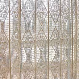 Beige Crochet Sheer Curtain, Country Style Hollow Knitted Window Treatment, Dreamy Countryside Home Accent - thumbnail 3