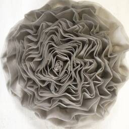 Handmade Grey Rose Throw Pillow Cover, Modern Frill Accent - Bmcc051 - thumbnail 3