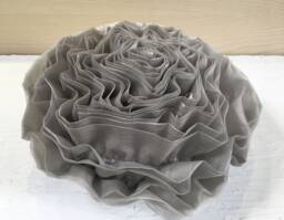 Handmade Grey Rose Throw Pillow Cover, Modern Frill Accent - Bmcc051 - thumbnail 1