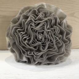 Handmade Grey Rose Throw Pillow Cover, Modern Frill Accent - Bmcc051 - thumbnail 2