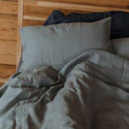 Dove Gray Linen Pillow Case - thumbnail 4