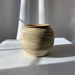 Raw Brown & White Marbled Clay Self-Watering Plant Pots - thumbnail 3