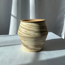 Raw Brown & White Marbled Clay Self-Watering Plant Pots - thumbnail 1