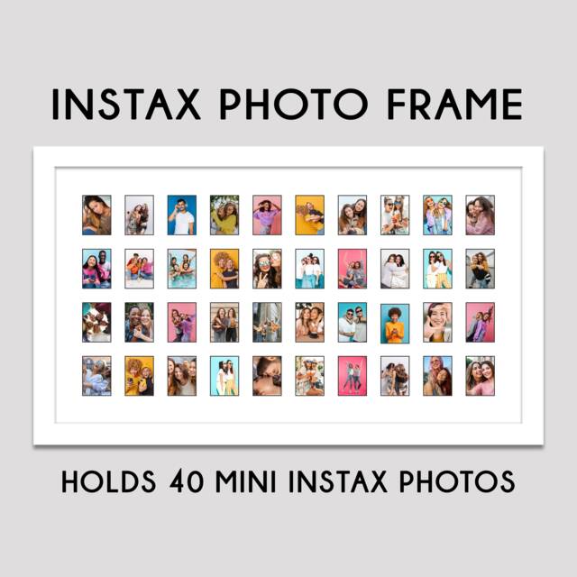 Instax Multi Photo Frame - 40 Apertures For Mini Photos White With Black Core Mount - image 1