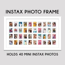 Instax Multi Photo Frame - 40 Apertures For Mini Photos White With Black Core Mount - thumbnail 1