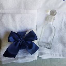 Personalized Baptism Towels, Candles & Oil Sheet For Greek Orthodox Baptism, Bath Towel, Embroidered, Soap Bottle - thumbnail 3