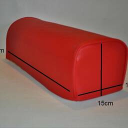 Red Pair Faux Leather Classic Style Antimacassar Sofa Chair Arm Cap Protectors - thumbnail 3