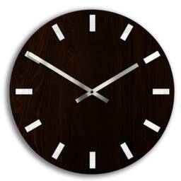 Large Wall Clock, Wood Clock Dark Oak, Silent Modernclock With White Index 40cm/16 - thumbnail 4