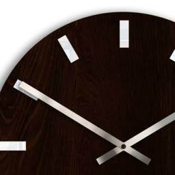 Large Wall Clock, Wood Clock Dark Oak, Silent Modernclock With White Index 40cm/16 - thumbnail 2