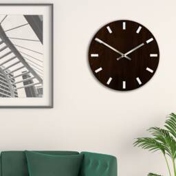 Large Wall Clock, Wood Clock Dark Oak, Silent Modernclock With White Index 40cm/16 - thumbnail 3