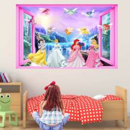 Princess Fairytale Wall Decal Sticker Mural Poster Print Art Kids Girls Bedroom Decor Gs15 - thumbnail 1