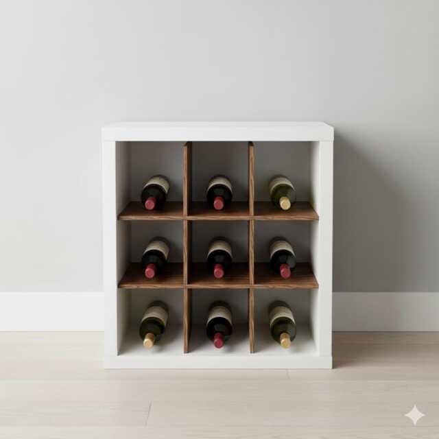 Grid Wine Rack Insert For Ikea Eket, 9-Bottle Storage - image 1