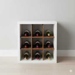 Grid Wine Rack Insert For Ikea Eket, 9-Bottle Storage - thumbnail 1