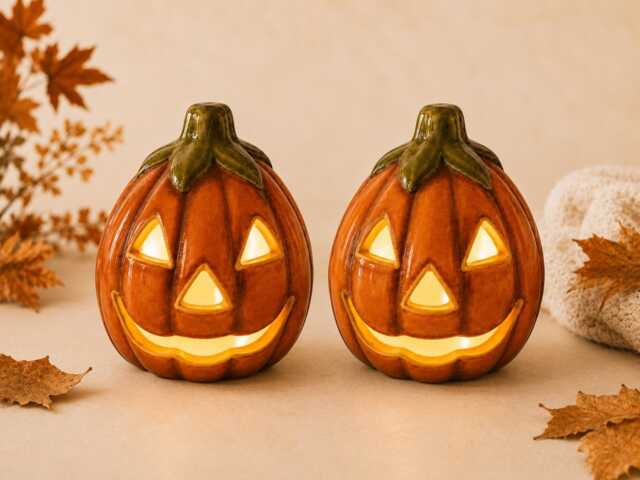 Ceramic Pumpkin Tealight Holder - image 1