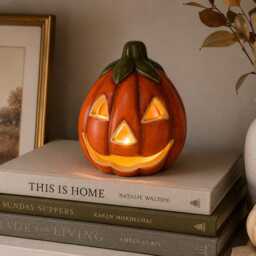 Ceramic Pumpkin Tealight Holder - thumbnail 4