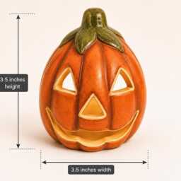 Ceramic Pumpkin Tealight Holder - thumbnail 3